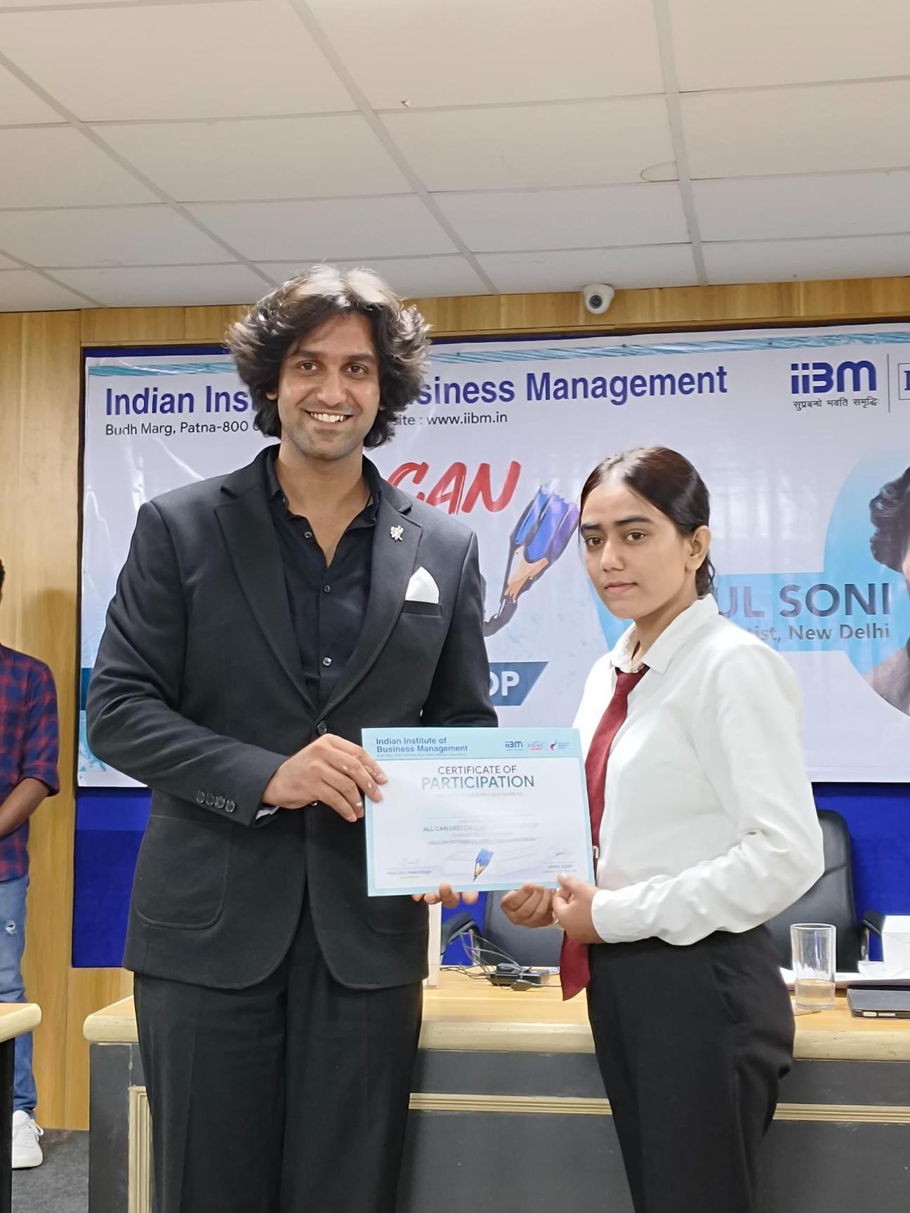 Rahul Soni Conducts “All Can Sketch” Workshop for PGDM, BBA, BCA & MAMC Students at IIBM and ZHI Patna